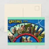 Carte postale rétro Asheville NC (Devant / Derrière)