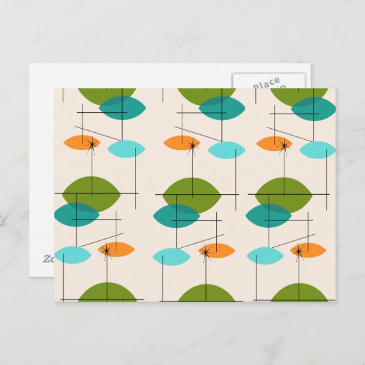 Carte postale Retro Atomic Mobile Motif (Devant / Derrière)