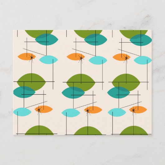Carte postale Retro Atomic Mobile Motif (Devant)