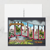 Carte Postale Rétro Austin Texas (Devant / Derrière)