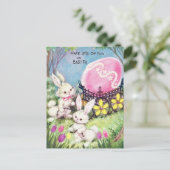 Carte Postale Retro Avoir beaucoup de plaisir sur les lapins de (Debout devant)