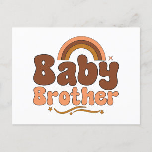 Carte Postale Retro Baby Brother Rainbow