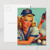 Carte Postale Retro Baseball (Devant / Derrière)