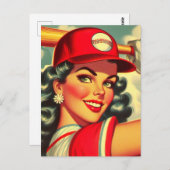Carte Postale Retro Baseball (Devant / Derrière)