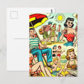 Carte Postale Retro Beach Comics (Devant / Derrière)