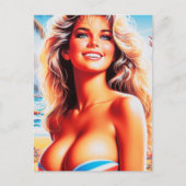 Carte Postale Retro Beach Girl (Devant)