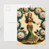 Carte Postale Retro Belly Dancer (Devant / Derrière)