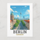 Carte Postale Retro Berlin Skyline TV Tower Skyline View (Devant)