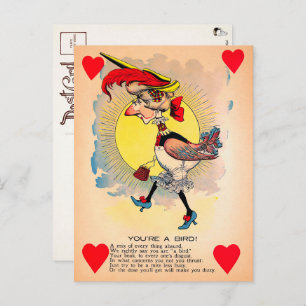Carte postale Retro Bird Vinegar Valentine's Day