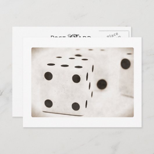 Carte postale Retro Black and White Dice (Devant / Derrière)