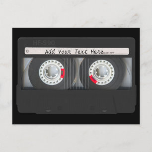 Carte Postale Retro Black Cassette Tape