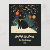 Carte postale Retro Black Cat Fun Holiday (Devant)