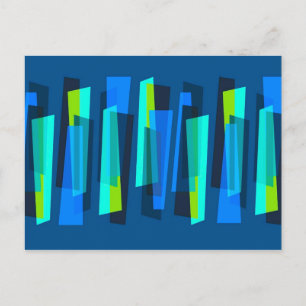Carte postale Retro Blue et Green Abstrait