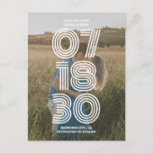 Carte Postale Retro Bold Photo Wedding Enregistrer La Date (Devant)