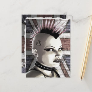Carte postale Retro British Punk Girl