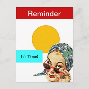 Carte postale Retro Busy Lady Rappel PC