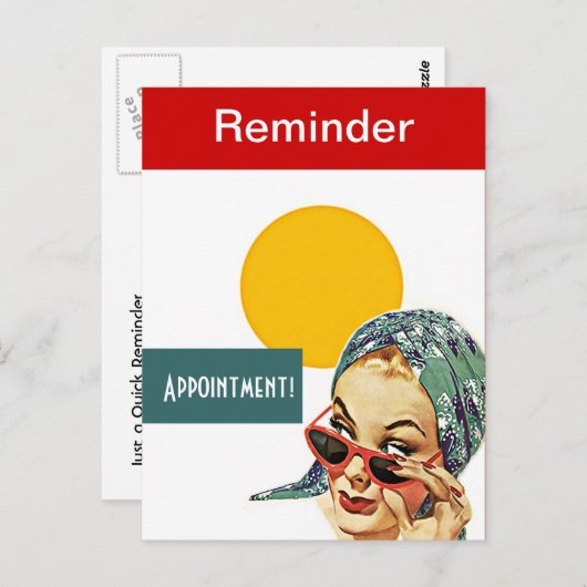 Carte postale Retro Busy Lady Rappel PC (Devant / Derrière)