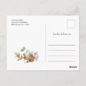 Carte Postale Retro Camion de la ferme rouge vacances de Noël (Dos)