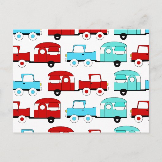 Carte Postale Rétro Camping Trailer (Devant)