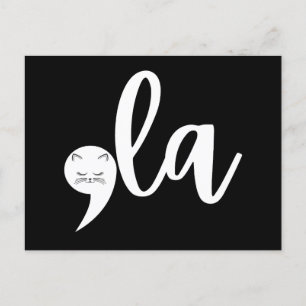 Carte Postale Retro Cat Comma La Kamala Harris 2024 Election