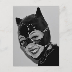 CARTE POSTALE RETRO CAT LADDAY LEATHER MASK
