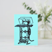 Carte Postale Retro Chic Antique couture conception machine (Debout devant)