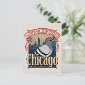 Carte Postale Retro Chicago Pigeon (Debout devant)