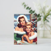 Carte Postale Retro Christmas Pin-up Girls (Debout devant)