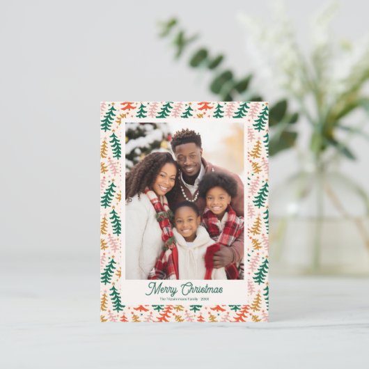 Carte postale Retro Christmas Tree Holiday (Debout devant)