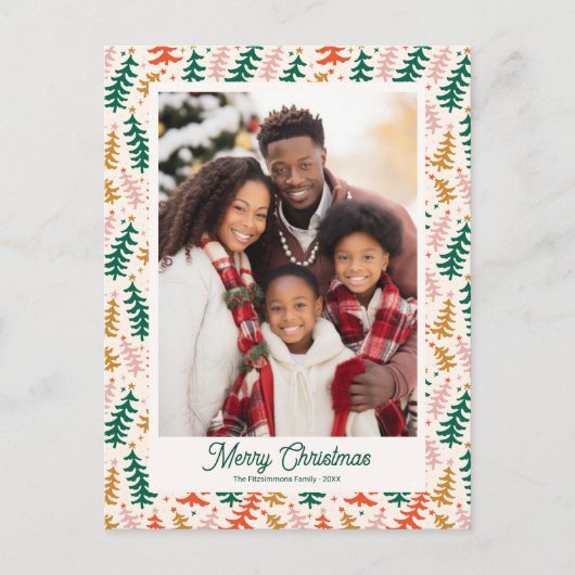 Carte postale Retro Christmas Tree Holiday (Devant)