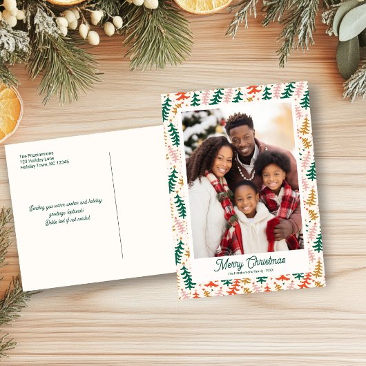 Carte postale Retro Christmas Tree Holiday