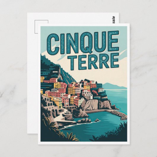 Carte Postale Retro Cinque Terre Randonnée Design Cadeau (Devant / Derrière)
