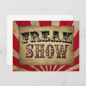 Carte Postale Retro Circus Poster FreShow (Devant / Derrière)