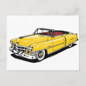 Carte Postale Rétro Classique Cabriolet PopArt Latéral (Devant)