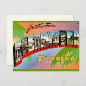 Carte Postale Retro Clearwater Floride (Devant / Derrière)