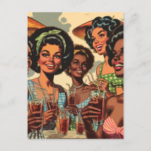 Carte Postale Retro Cocktail Party Girls