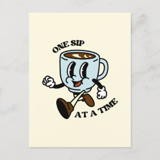 Carte postale Retro Coffee Cup Slogan