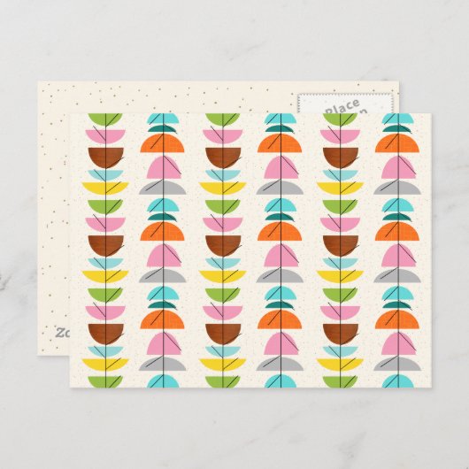 Carte postale Retro Colorée Nids (Devant / Derrière)