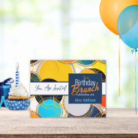 Retro Colorful 80s Anniversaire Brunch Faire-part