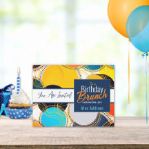 Retro Colorful 80s Anniversaire Brunch Faire-part