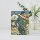 Carte Postale Retro Couple Déménagement Nouvelle A (Debout devant)