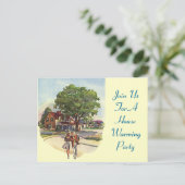 Carte postale Retro Couple House Invitations de la (Debout devant)