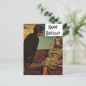 Carte Postale Retro Couple Joyeux anniversaire (Debout devant)