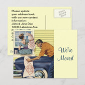 Carte Postale Retro Couple Nous avons déménagé Son (Devant / Derrière)