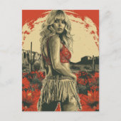 Carte Postale Retro Cowgirl (Devant)