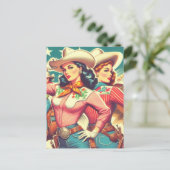 Carte Postale Retro Cowgirls Pin-ups (Debout devant)