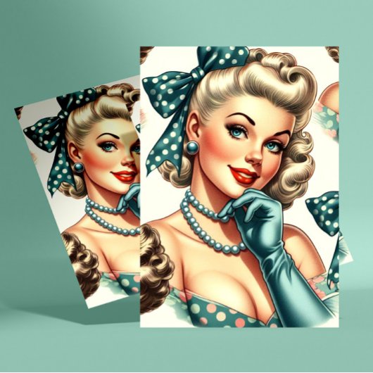 Carte Postale Retro Cute Classic Pinup