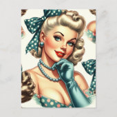 Carte Postale Retro Cute Classic Pinup (Devant)