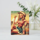 Carte Postale Retro Cute Cowgirl (Debout devant)