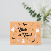 Carte Postale Retro Cute Trick ou Treat Halloween (Debout devant)